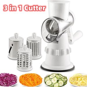 3-in-1 Vegetable Slicer – Manual Cutter, Grater & Shredder