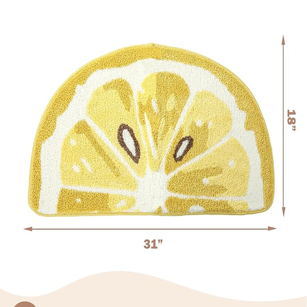 Lemon Shaped Bathroom Rug – Non-Slip Absorbent Microfiber Bath Mat - Image 3