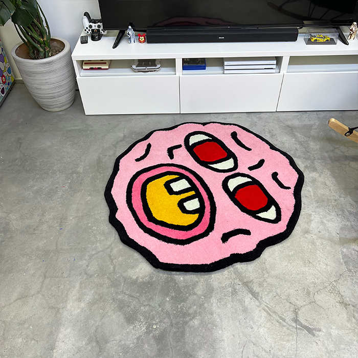 Handmade Round Cartoon Rug – Decorative Circular Floor Mat for Home - Image 3