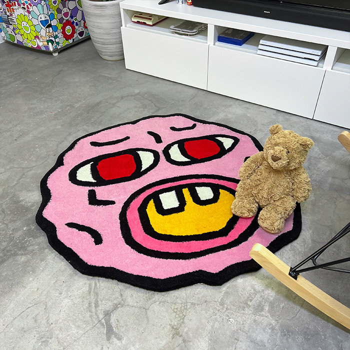 Handmade Round Cartoon Rug – Decorative Circular Floor Mat for Home - Image 2