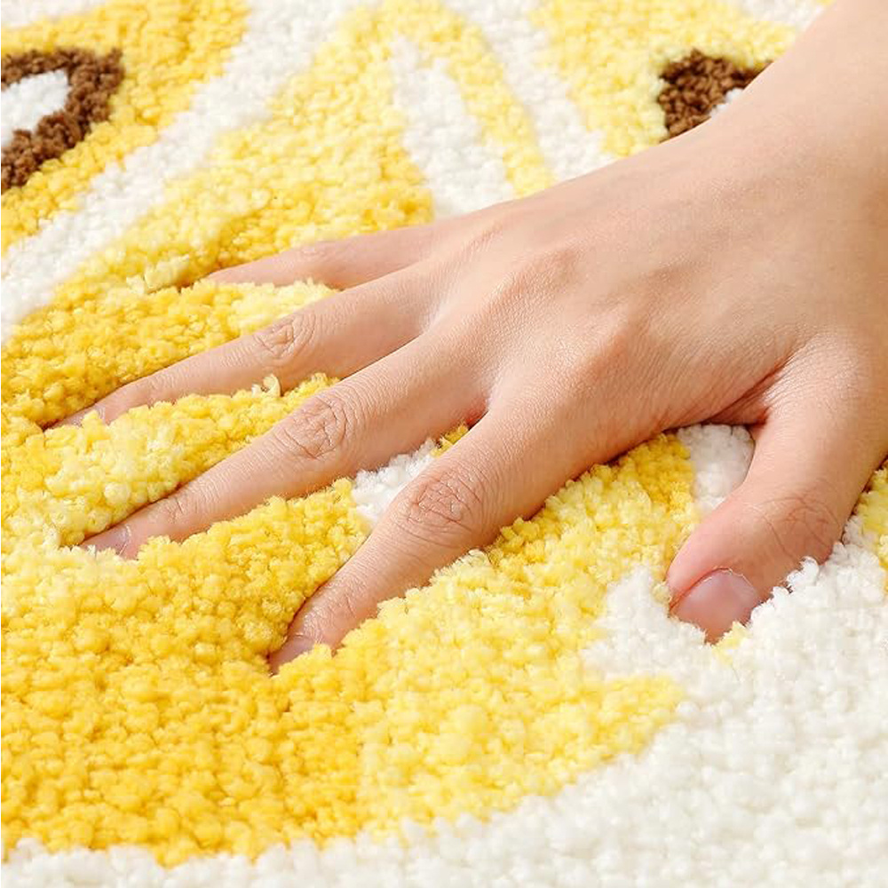 Lemon Shaped Bathroom Rug – Non-Slip Absorbent Microfiber Bath Mat - Image 2